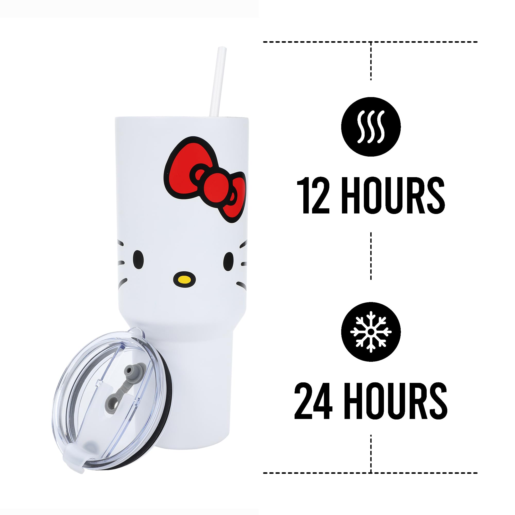 Bioworld Hello Kitty 40 Oz. Stainless Steel Tumbler With Leak-Proof Lid - Image 6