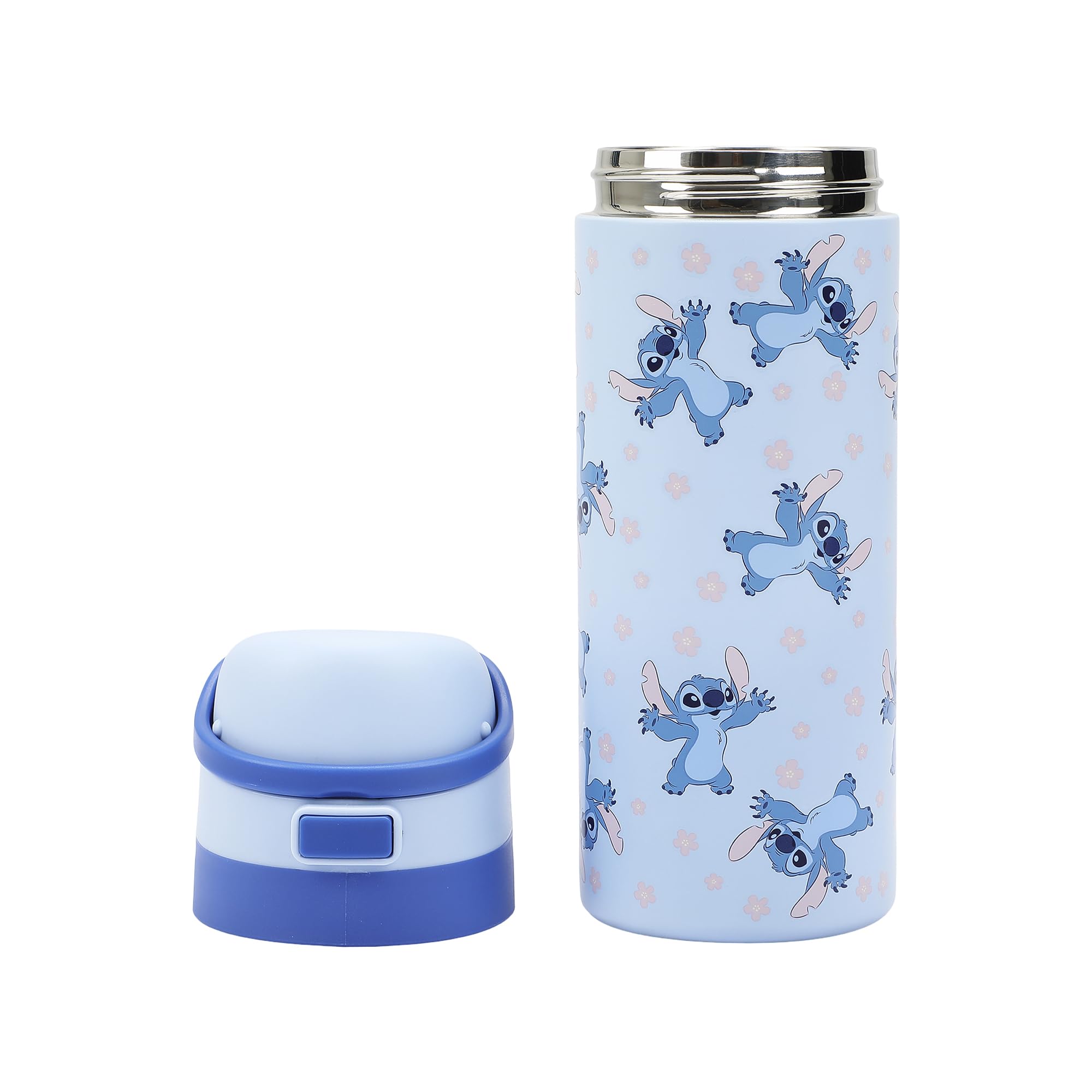 Lilo & Stitch All-Over Stitch Print Blue 24 Oz Stainless Steel Water Bottle - Image 4